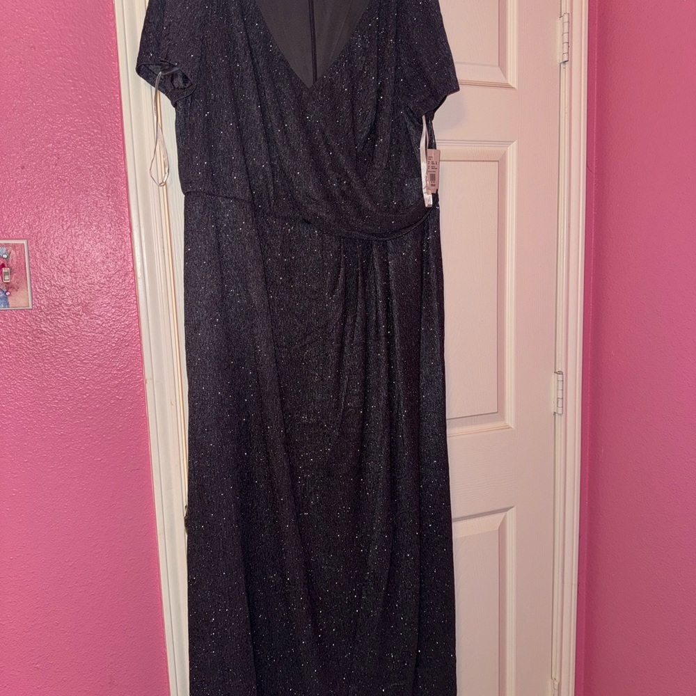 Oleg Cassini Sparkling Black Maxi Dress